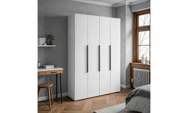 Moderní šatní skříň Tara 160cm, bílá 