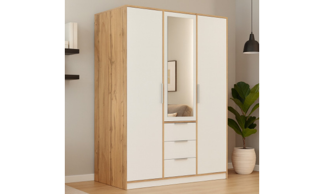 Šatní skříň se 3 dveřmi a 3 zásuvkami LIVO