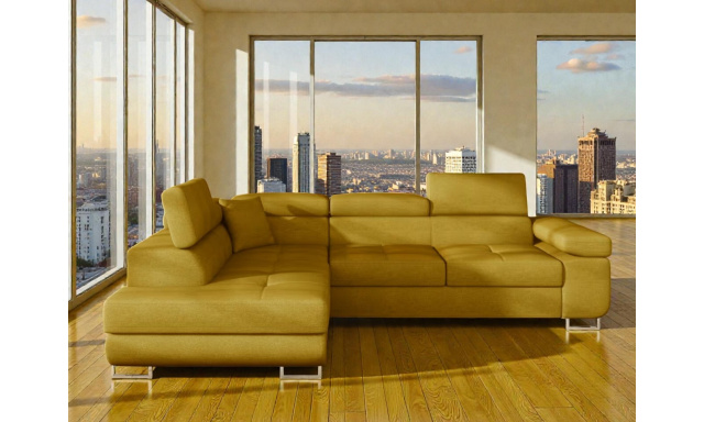 Kvalitní rohová sedačka Bergen, žlutá