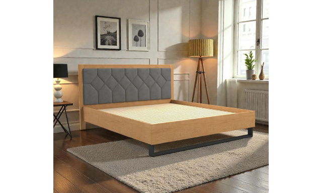 Kvalitní postel z masivu Desira 160x200cm, dub/šedá