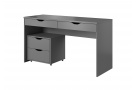 Moderní PC stůl + kontejner Linda, šedý 