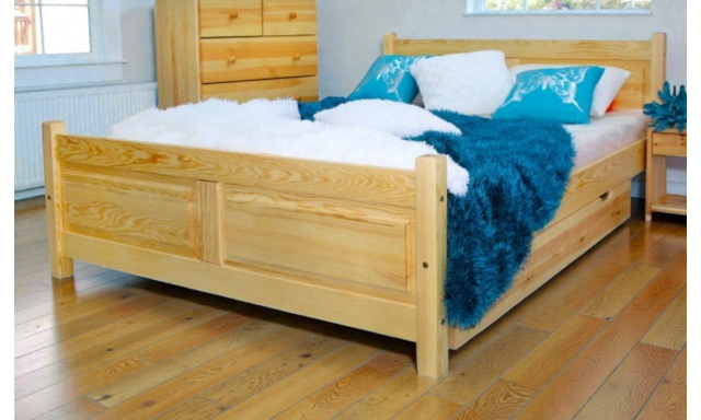 Postel z masivu Space 160x200cm, přírodní