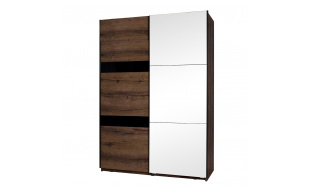 Šatní skříň s posuvnými dveřmi, 2 dveřmi a zrcadlem DEVON