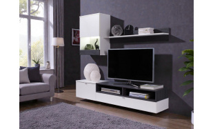 Menší obývací stěna Tereza, bílá/borovice tmavá