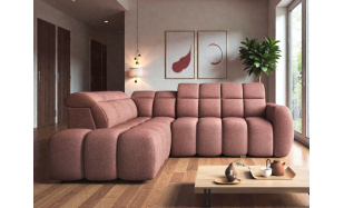 Luxusní rohová sedačka Aspen, růžová 