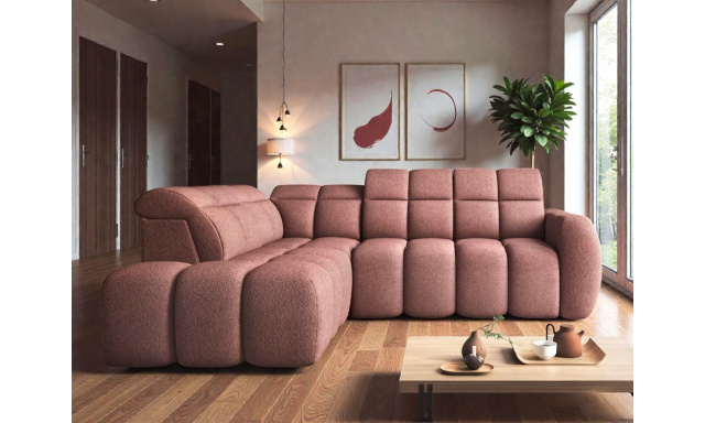 Luxusní rohová sedačka Aspen, růžová 