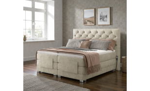 Luxusní polohovací postel Samanta 180x200cm, krémová