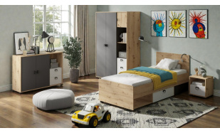 Dětský pokoj Cetina (Vzorová sestava B), artisan/grafit/bílá