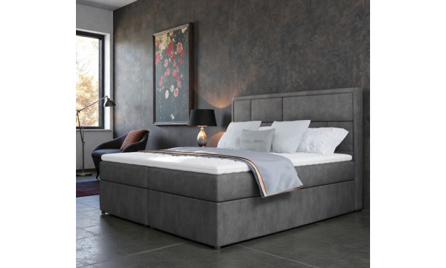 Boxspring postel Betty 180x200cm, šedá