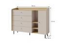 Komoda s 1 dvířky a 4 zásuvkami ALEX
