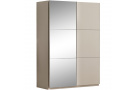 Šatní skříň VISTO s posuvnými dveřmi, 2 dveřmi a zrcadlem
