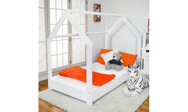 Dětská postel z masivu Flat, bílá