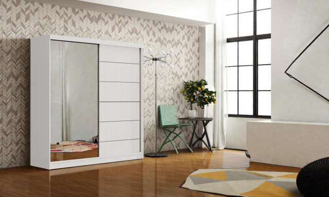 Šatní skřín Tacoma 150cm, bílá 