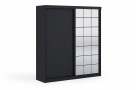 Moderní šatní skřín Cinema 200cm, černá 
