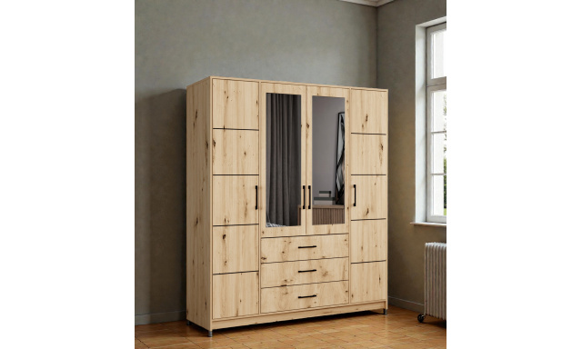 Šatní skřín Bariko 200cm, dub artisan 