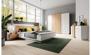 Kompletní ložnicová sestava Sandra, bílá/dub craft zlatý 