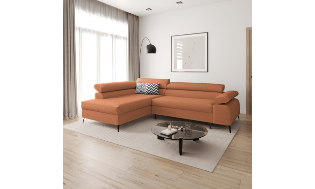 Rohová pohovka s funkcí spaní a s výběrem potahu MELLOW