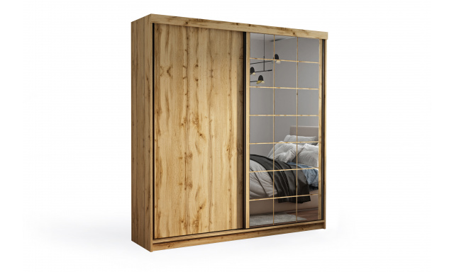 Moderní šatní skřín Cinema 200cm, dub wotan 