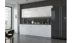 Luxusní kuchyně Adamelo 260cm, bílý lesk