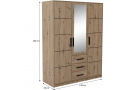 Šatní skříň se zrcadlem a 3 dveřmi KAVO