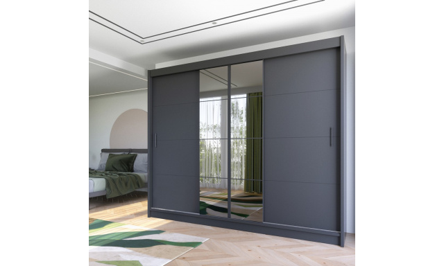 Šatní skříň s posuvnými dveřmi a zrcadlem PRONTO