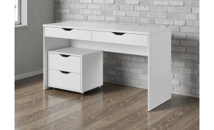 Moderní PC stůl + kontejner Linda, bílý 