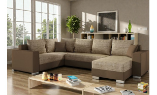 Velká sedačka ve tvaru U Deron, hnědá