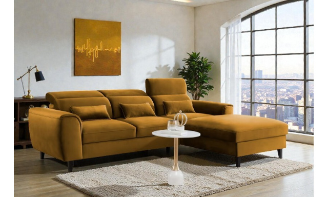 Kvalitní rohová sedačka Moritz, žlutá