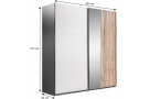 Šatní skříň EVIA s posuvnými dveřmi a zrcadlem