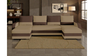 Velká sedačka ve tvaru U Asturie, hnědá