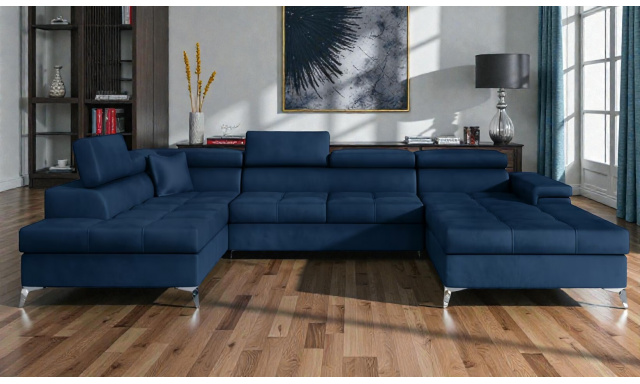Luxusní rohová sedačka Bamako, modrá