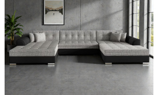 Velká sedačku ve tvaru U Salima, černá/šedá