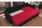 Moderní rohová sedačka Horde, černá/červená