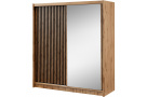 Šatní skříň s posuvnými dveřmi se zrcadlem a lamelami LEROY