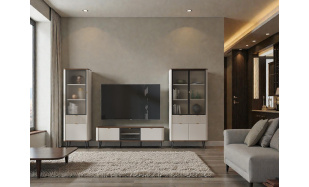 Elegantní bytový nábytek Alexis sestava A, ořech/kašmír