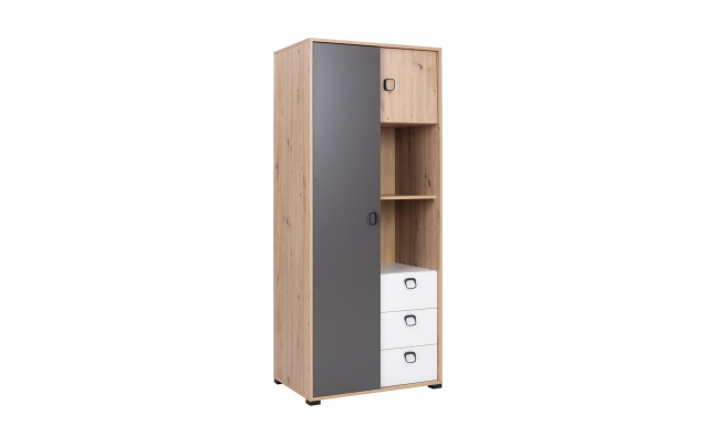 Skřín Cetina 2, artisan/grafit/bílá