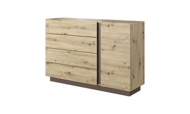 Kvalitní komoda Rabena, dub artisan/grafit 