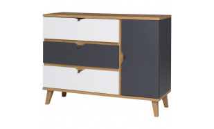 Komoda s 1 dvířky a 3 zásuvkami MORENO