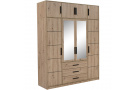 Šatní skříň s dveřmi, horní částí, zrcadlem a 4 dveřmi KAVO