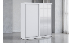 Moderní šatní skřín Cinema 200cm, bílá 