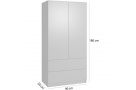 Šatní skříň s otočnými dveřmi a zásuvkami CLASSIC 90 cm