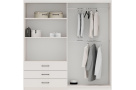 Šatní skříň se 4 dveřmi a 3 zásuvkami PURA