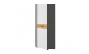 Rohová skřín Beste 7, dub nash/bílá 