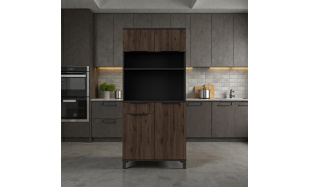 Kredenc Spring 80cm, ořech/černá