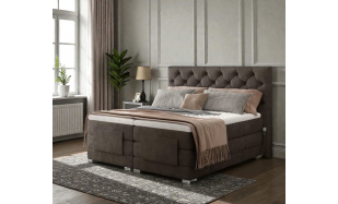 Luxusní polohovací postel Samanta 180x200cm, hnědá