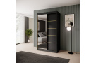Šatní skříň s posuvnými dveřmi, zrcadlem a zásuvkami MARIKA LUX