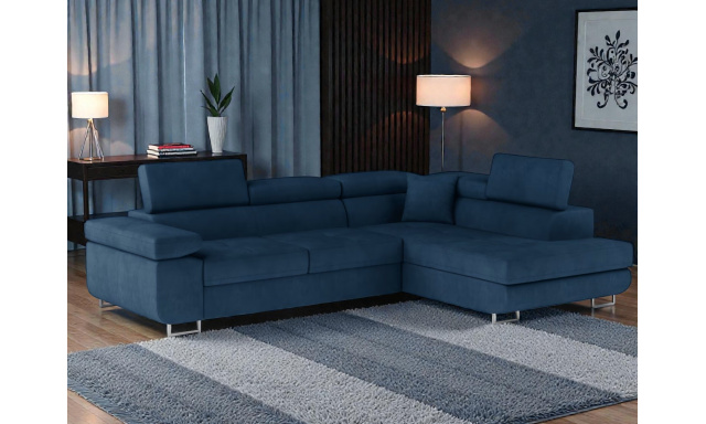 Kvalitní rohová sedačka Bergen, modrá