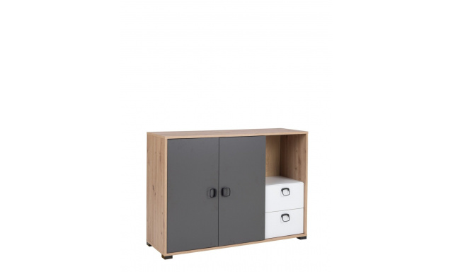 Komoda Cetina 6, artisan/grafit/bílá