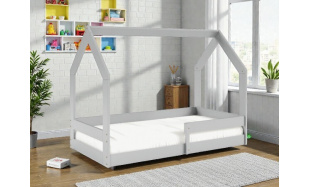 Postel ve tvaru domečku Adrian 160x80cm, borovice šedá