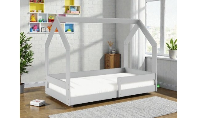 Postel ve tvaru domečku Adrian 160x80cm, borovice šedá